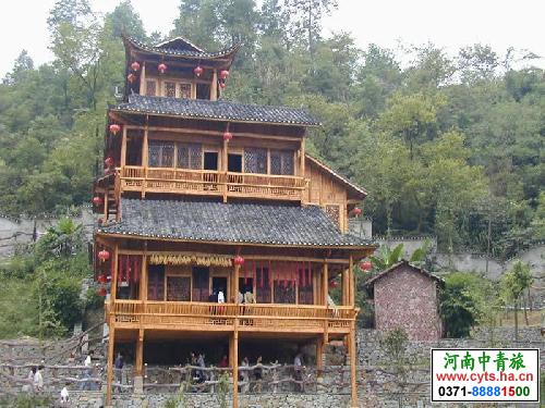 雷山县吊脚楼，河南中青旅